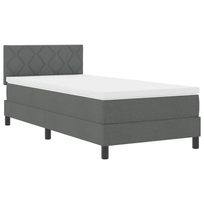 Letto a molle con strisce LED Grigio scuro 90 x 190 cm Tessuto | homemem39