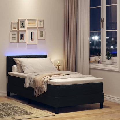 Letto a molle con cuscino con testiera Nero 90 x 190 cm Tessuto | homemem39