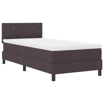 Letto a molle con strisce LED Marrone Scuro 90 x 190 cm Tessuto | homemem39