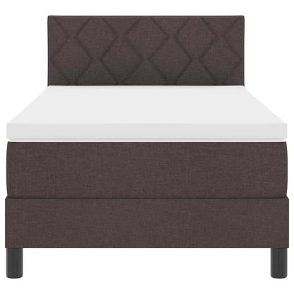 Letto a molle con strisce LED Marrone Scuro 90 x 190 cm Tessuto | homemem39