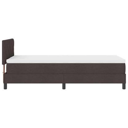 Letto a molle con strisce LED Marrone Scuro 90 x 190 cm Tessuto | homemem39