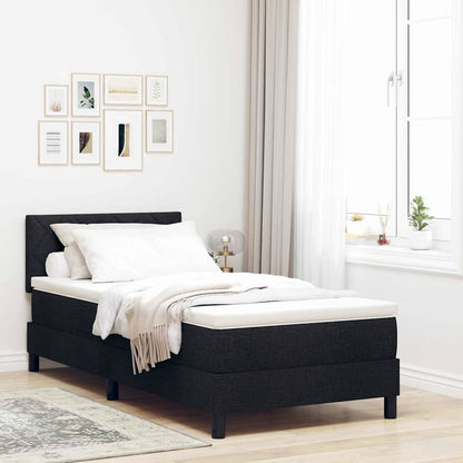 Letto a molle con cuscino con testiera Nero 90 x 200 cm Tessuto | homemem39