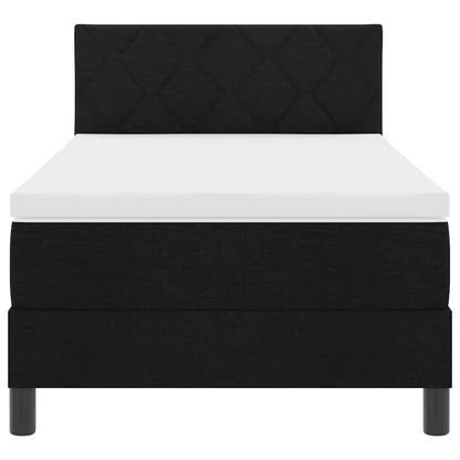 Letto a molle con cuscino con testiera Nero 90 x 200 cm Tessuto | homemem39