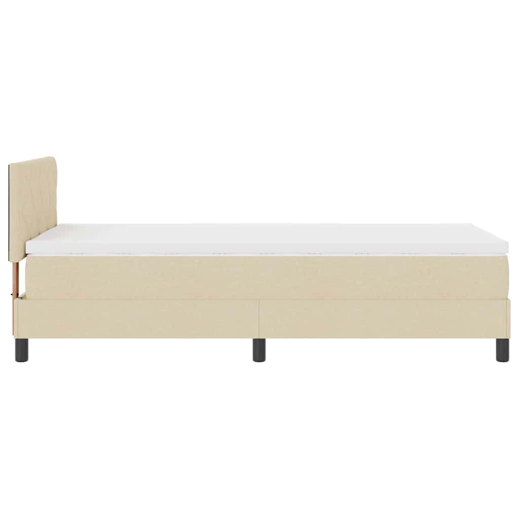 Letto a molle con materasso Crema 90 x 200 cm Tessuto