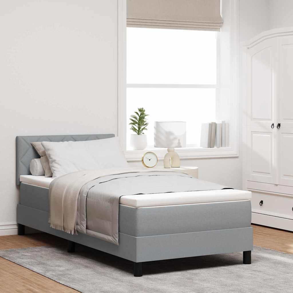 Letto a molle con testiera Grigio chiaro 100 x 200 cm Tessuto | homemem39
