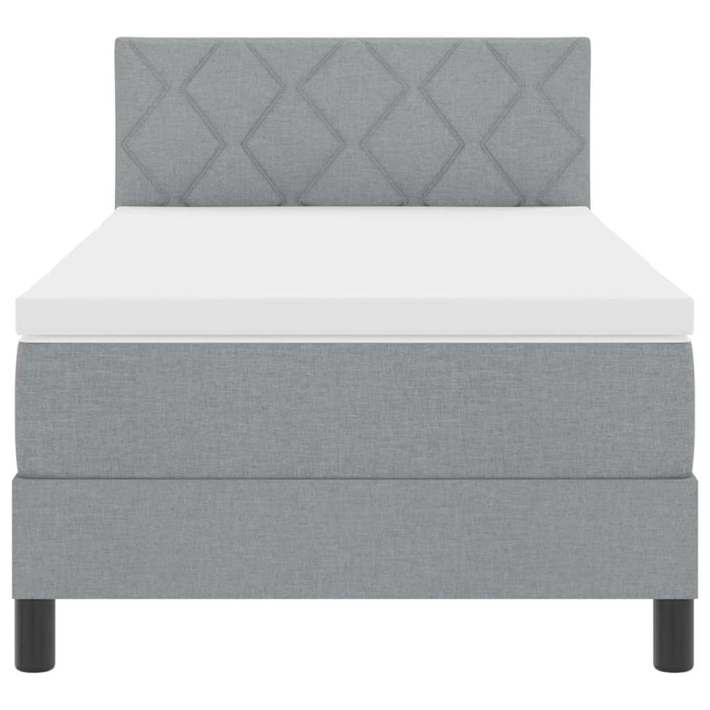 Letto a molle con testiera Grigio chiaro 100 x 200 cm Tessuto | homemem39