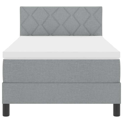 Letto a molle con testiera Grigio chiaro 100 x 200 cm Tessuto | homemem39