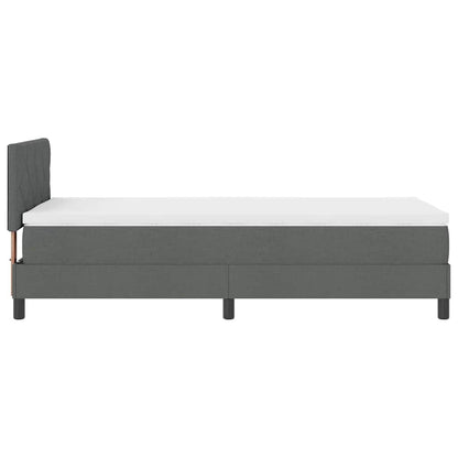 Letto a molle con materasso Grigio scuro 100 x 200 cm Tessuto