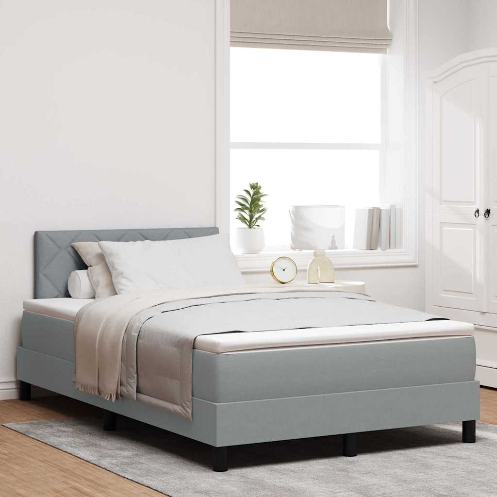 Letto a molle con testiera Grigio chiaro 120 x 190 cm Tessuto | homemem39