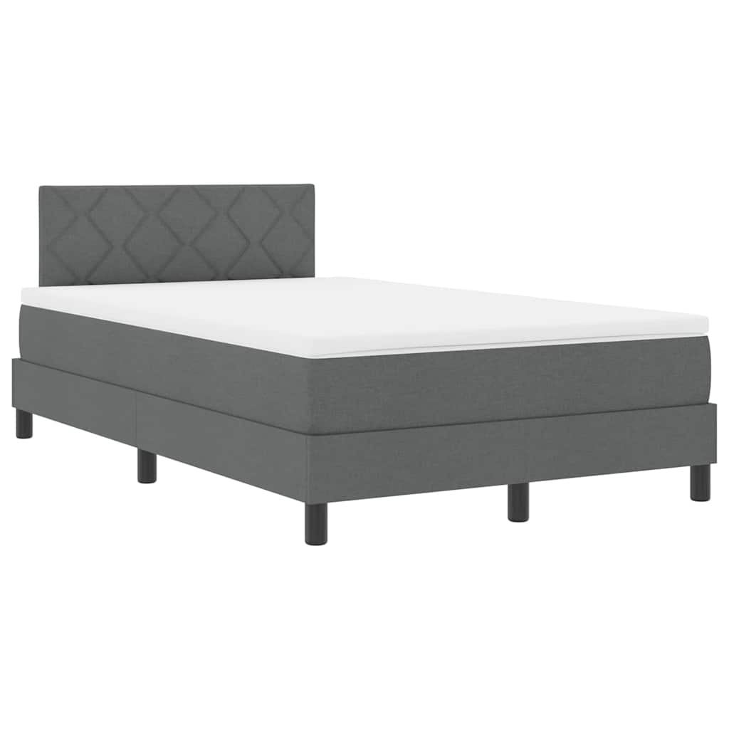 Letto a molle con materasso Grigio scuro 120 x 190 cm Tessuto