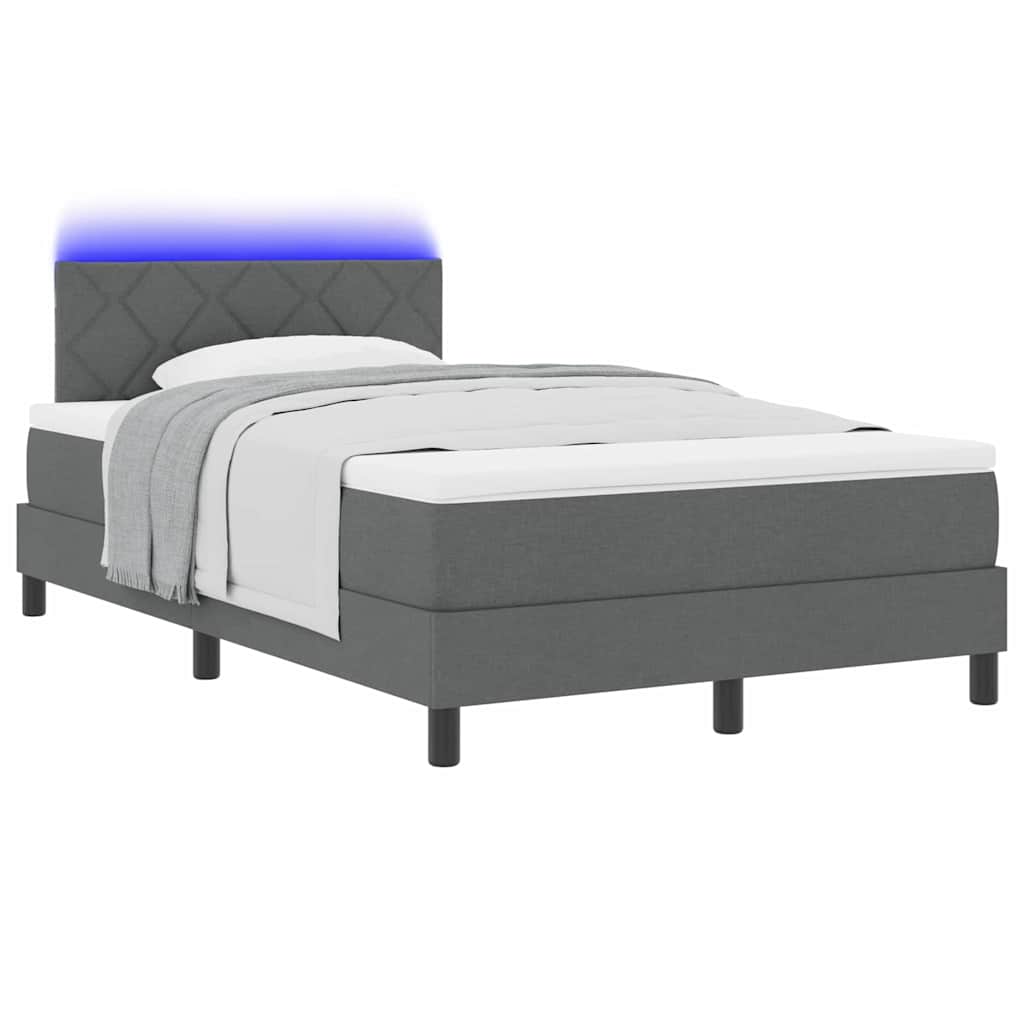 Letto a molle con strisce LED Grigio scuro 120 x 190 cm Tessuto | homemem39