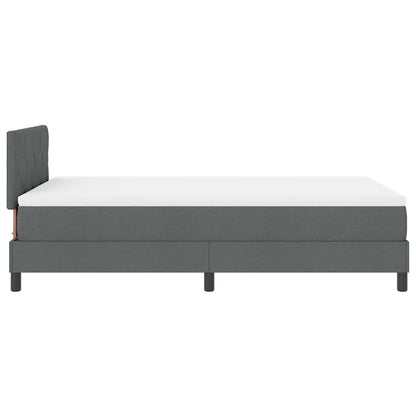 Letto a molle con materasso Grigio scuro 120 x 190 cm Tessuto