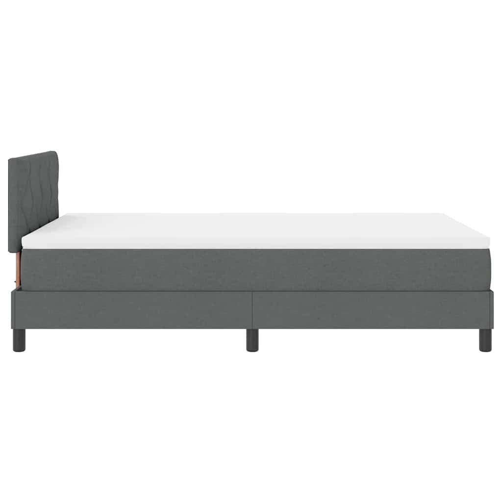 Letto a molle con materasso Grigio scuro 120 x 190 cm Tessuto