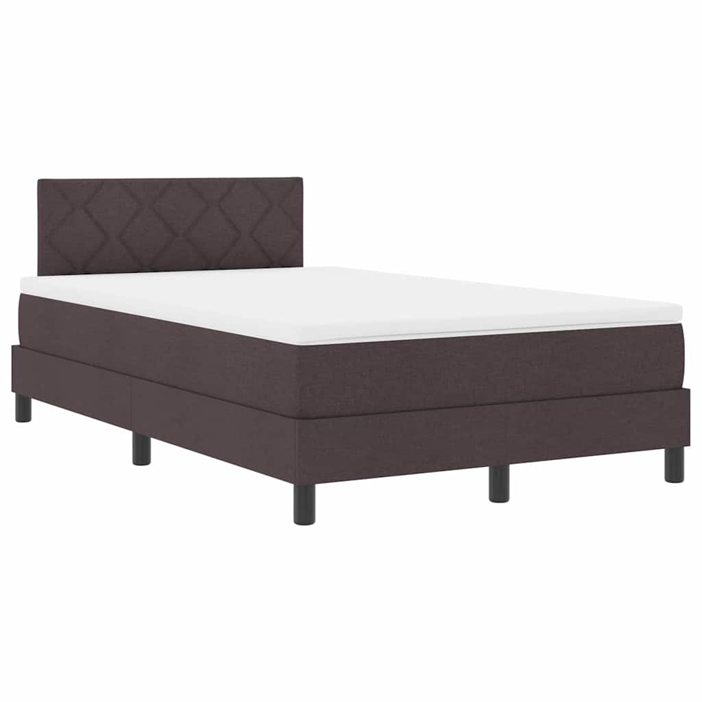 Letto a molle con testiera Marrone Scuro 120 x 190 cm Tessuto | homemem39