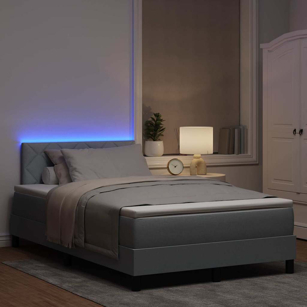 Letto a molle con testiera Grigio chiaro 120 x 200 cm Tessuto | homemem39