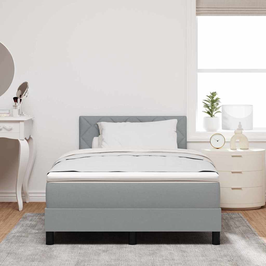 Letto a molle con testiera Grigio chiaro 120 x 200 cm Tessuto | homemem39