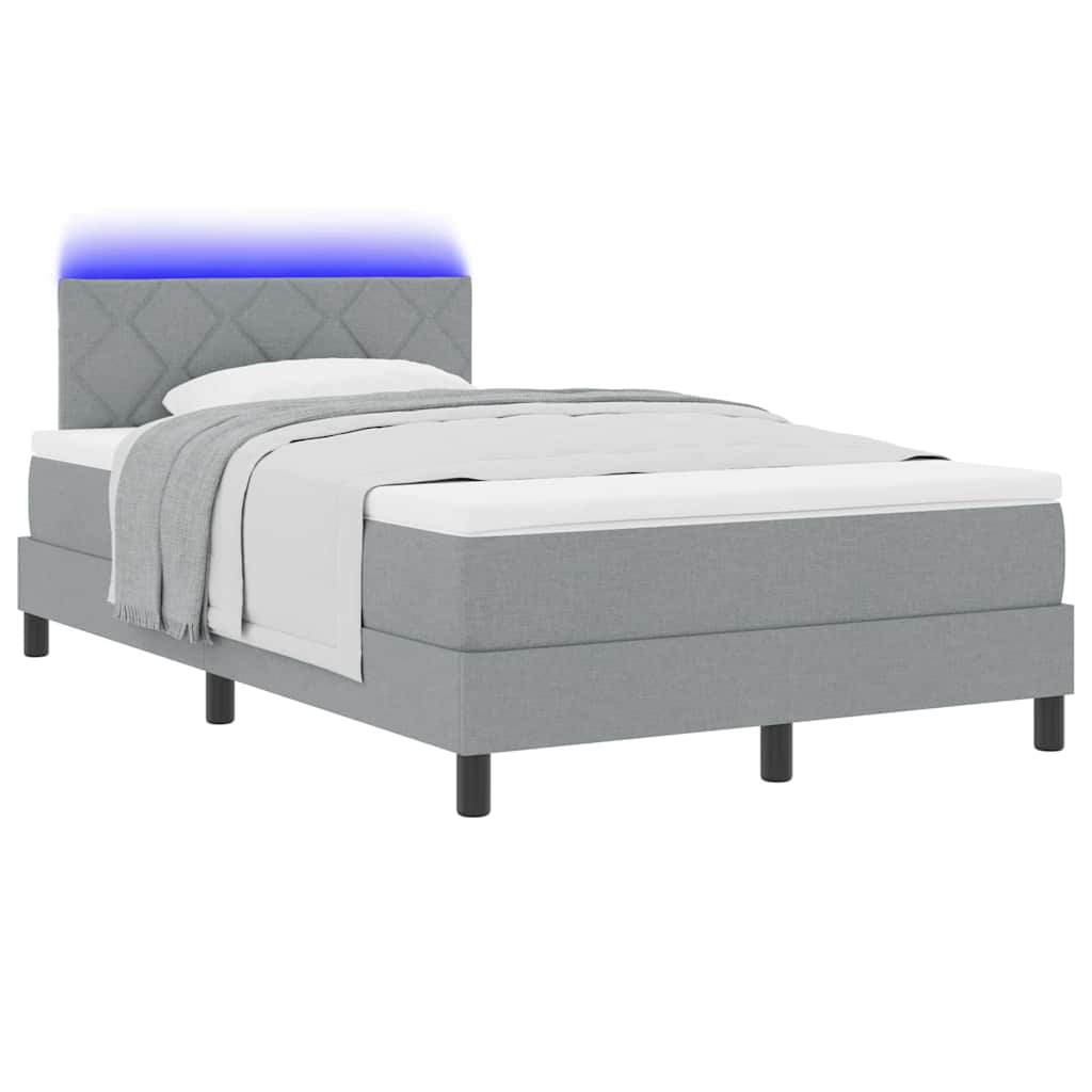 Letto a molle con testiera Grigio chiaro 120 x 200 cm Tessuto | homemem39