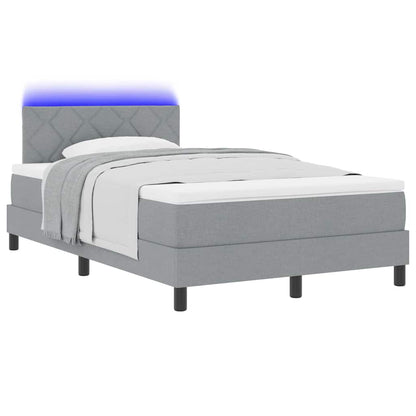 Letto a molle con testiera Grigio chiaro 120 x 200 cm Tessuto | homemem39