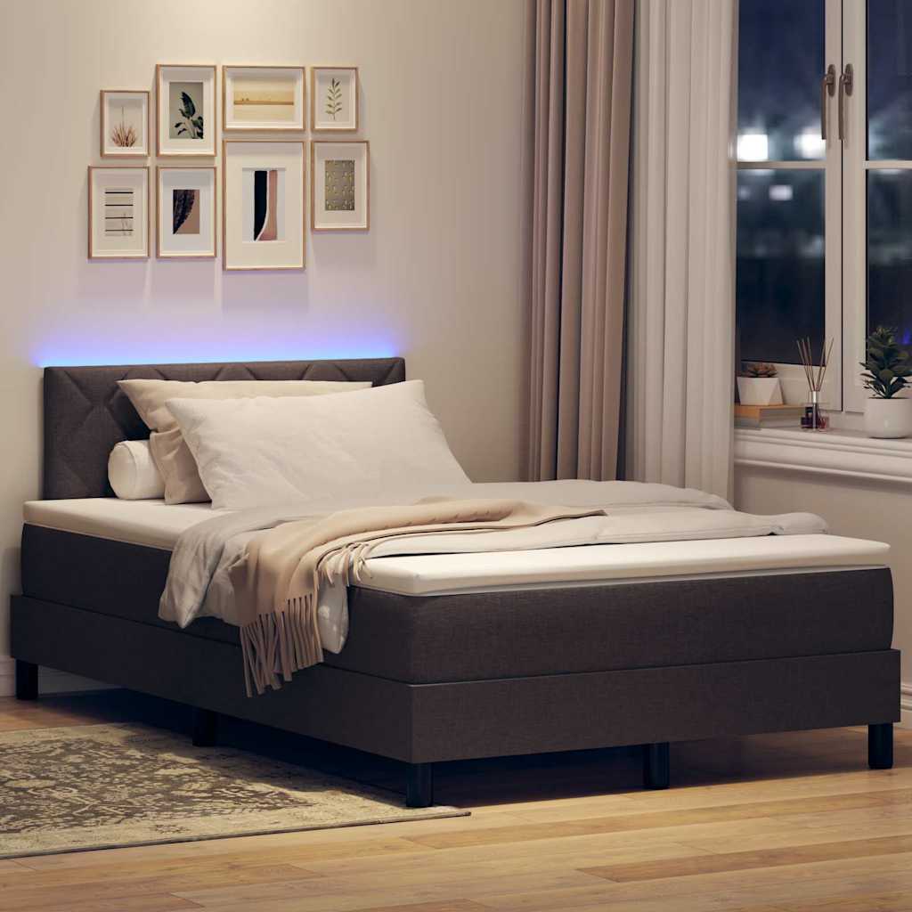 Letto a molle con cuscino Marrone Scuro 120 x 200 cm Tessuto | homemem39
