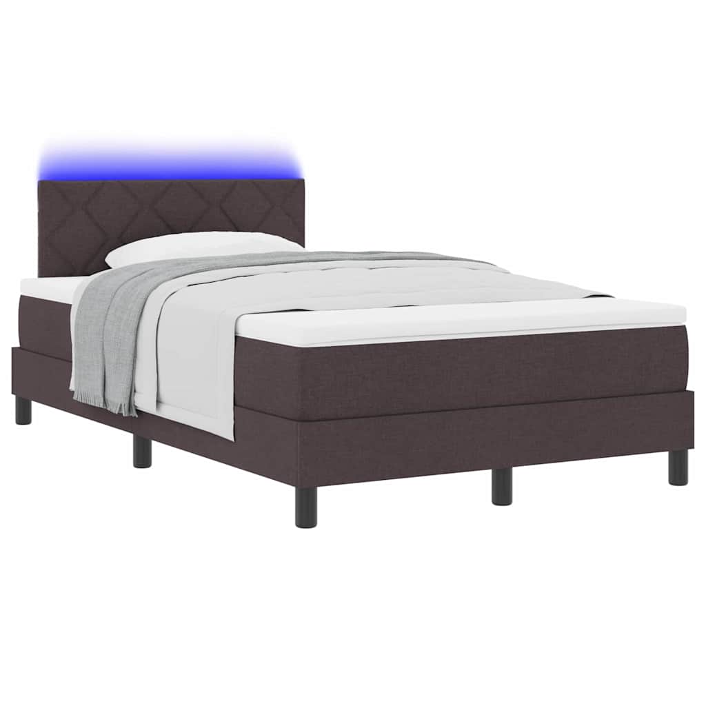 Letto a molle con cuscino Marrone Scuro 120 x 200 cm Tessuto | homemem39