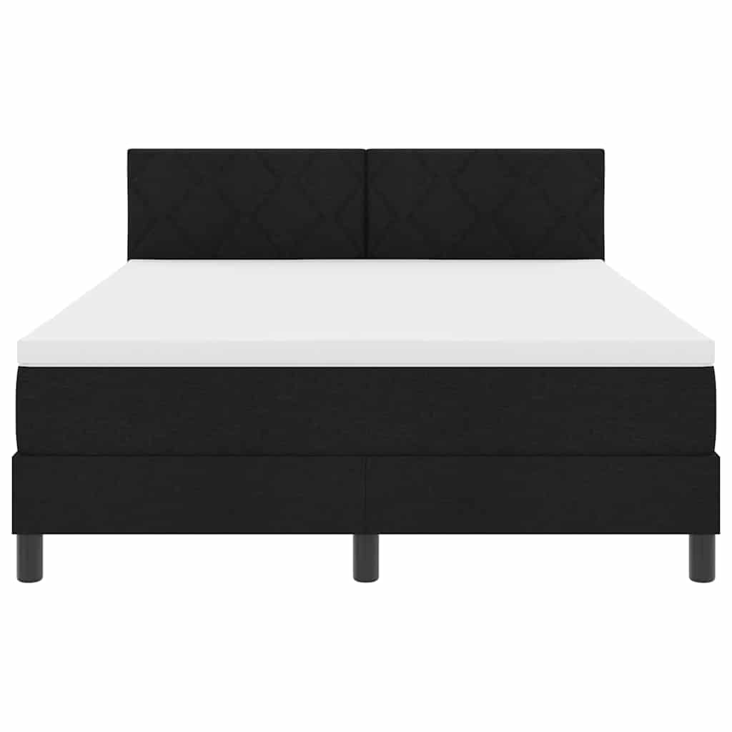 Letto a molle con strisce LED Nero 140 x 190 cm Tessuto | homemem39