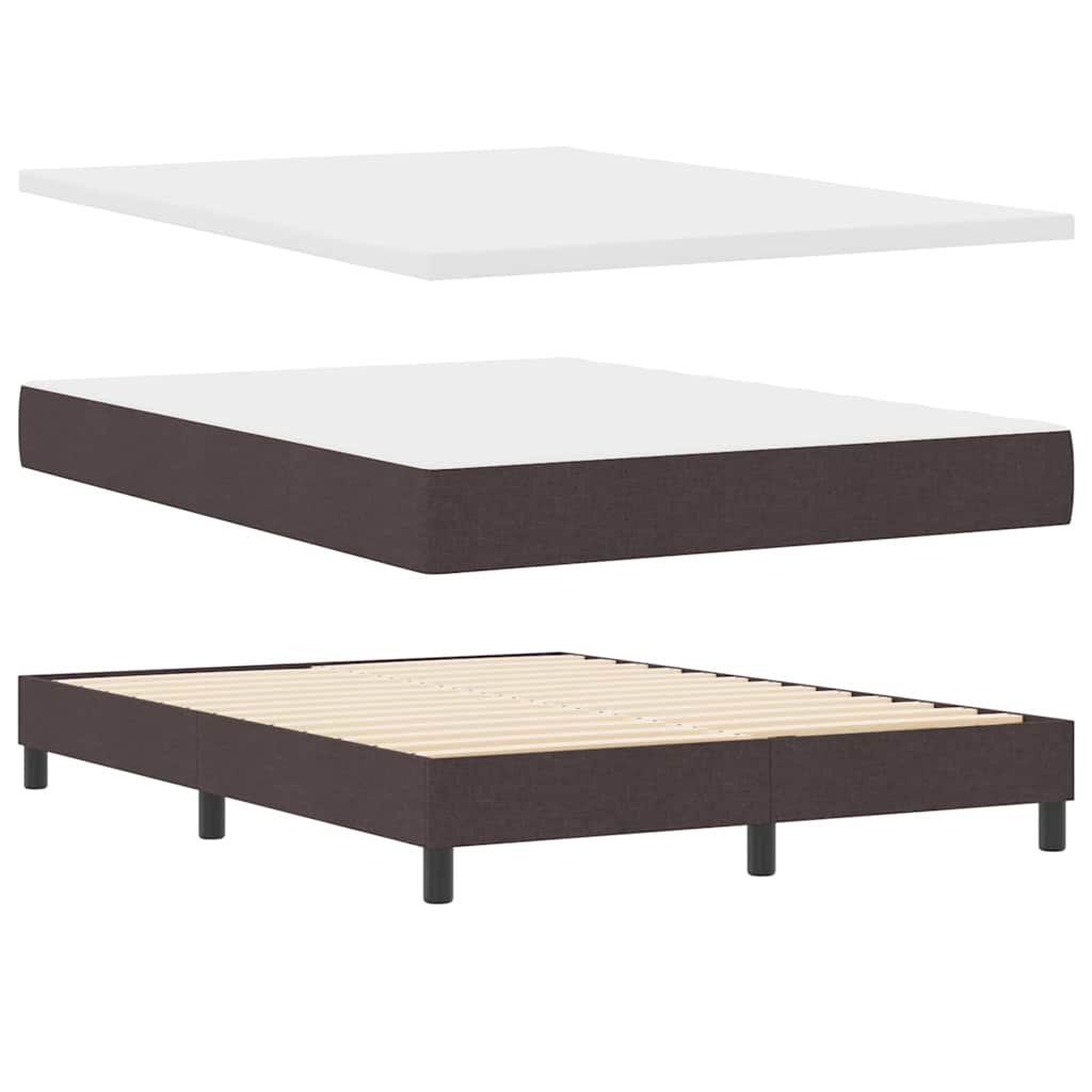 Letto a molle con testiera Marrone Scuro 140 x 190 cm Tessuto | homemem39