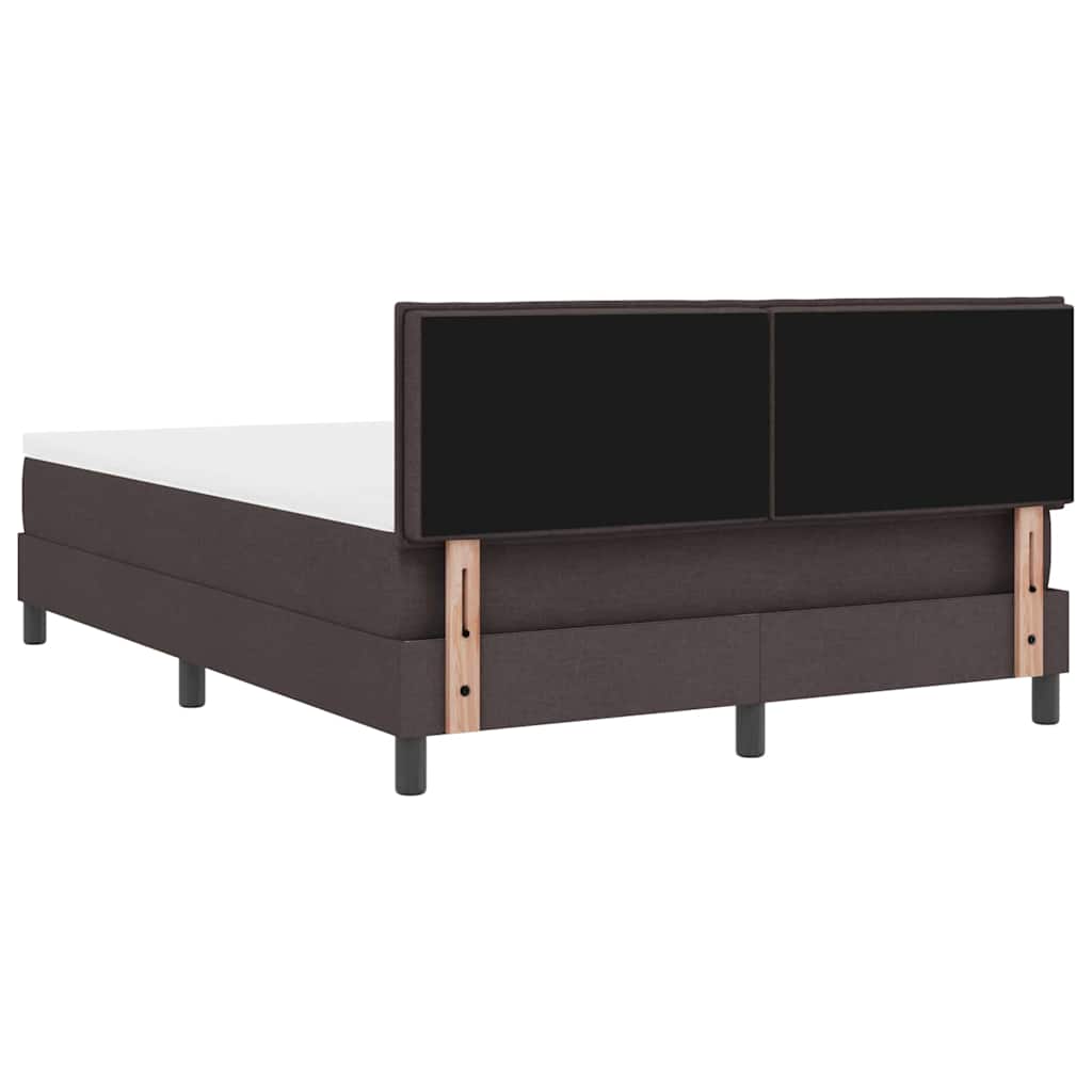 Letto a molle con testiera Marrone Scuro 140 x 190 cm Tessuto | homemem39