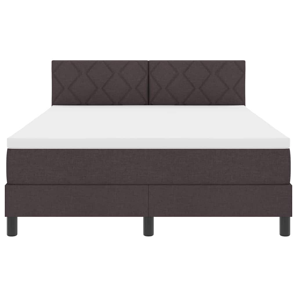 Letto a molle con testiera Marrone Scuro 140 x 190 cm Tessuto | homemem39