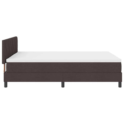 Letto a molle con testiera Marrone Scuro 140 x 190 cm Tessuto | homemem39