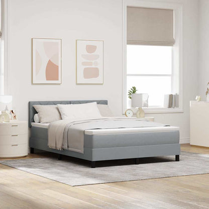 Letto a molle con materasso Grigio chiaro 140 x 200 cm Tessuto