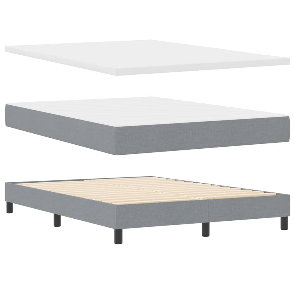 Letto a molle con materasso Grigio chiaro 140 x 200 cm Tessuto | homemem39