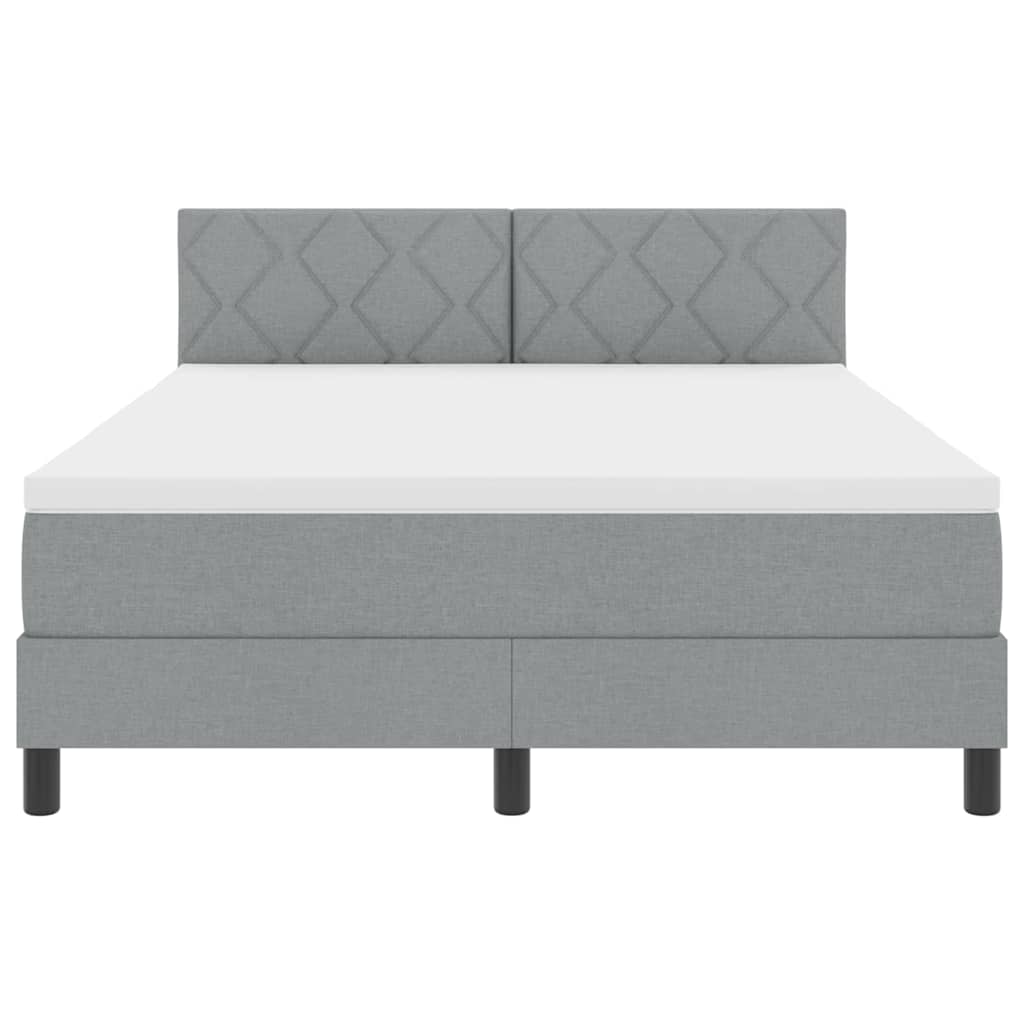 Letto a molle con materasso Grigio chiaro 140 x 200 cm Tessuto | homemem39