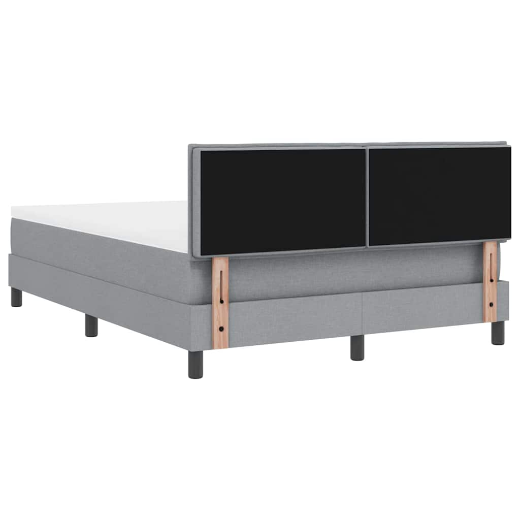 Letto a molle con testiera Grigio chiaro 160 x 200 cm Tessuto | homemem39