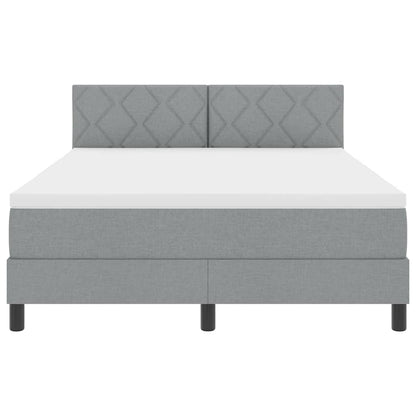 Letto a molle con testiera Grigio chiaro 160 x 200 cm Tessuto | homemem39