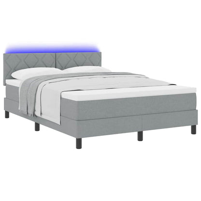 Letto a molle con testiera Grigio chiaro 160 x 200 cm Tessuto | homemem39