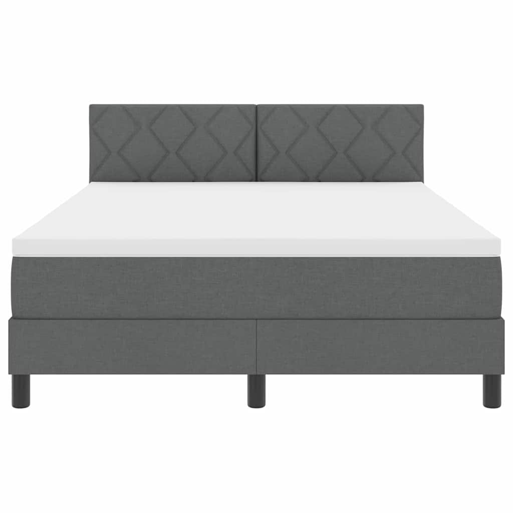 Letto a molle con strisce LED Grigio scuro 160 x 200 cm Tessuto | homemem39