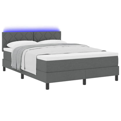 Letto a molle con strisce LED Grigio scuro 160 x 200 cm Tessuto | homemem39