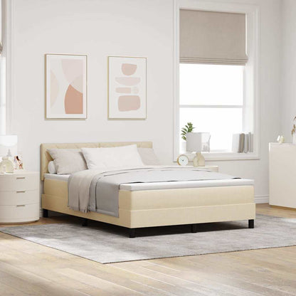 Letto a molle con cuscino Crema 160 x 200 cm Tessuto | homemem39
