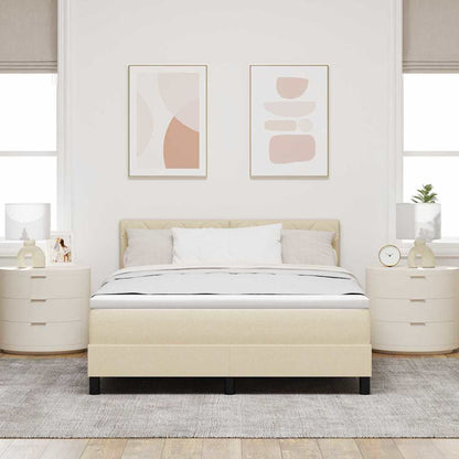 Letto a molle con cuscino Crema 160 x 200 cm Tessuto | homemem39