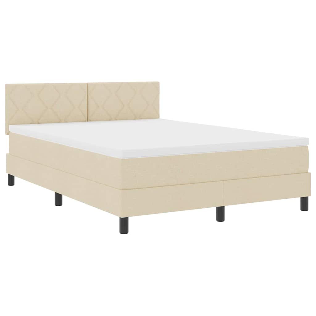 Letto a molle con cuscino Crema 160 x 200 cm Tessuto | homemem39