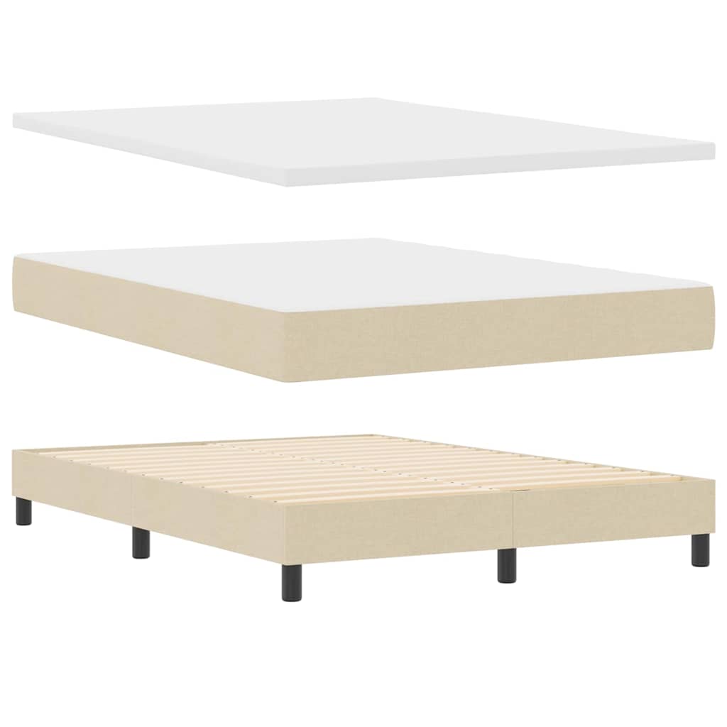Letto a molle con cuscino Crema 160 x 200 cm Tessuto | homemem39