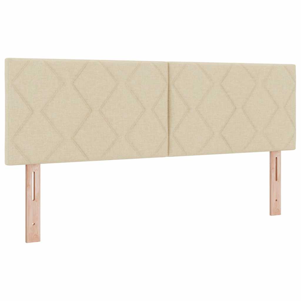 Letto a molle con cuscino Crema 160 x 200 cm Tessuto | homemem39