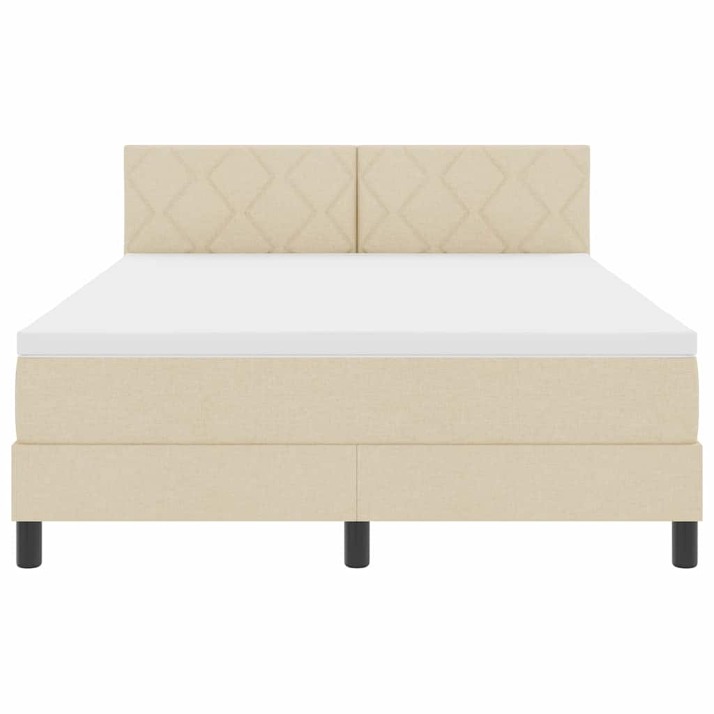 Letto a molle con cuscino Crema 160 x 200 cm Tessuto | homemem39