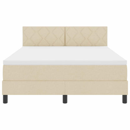 Letto a molle con cuscino Crema 160 x 200 cm Tessuto | homemem39