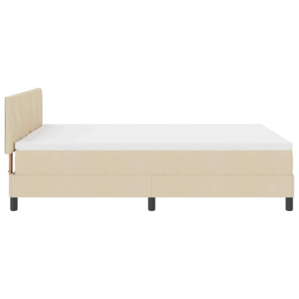Letto a molle con cuscino Crema 160 x 200 cm Tessuto | homemem39