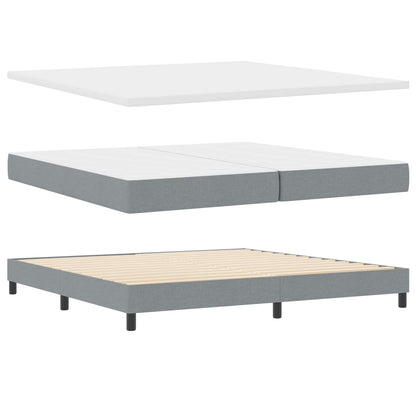 Letto a molle con testiera Grigio chiaro 200 x 200 cm Tessuto | homemem39
