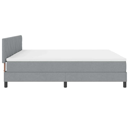 Letto a molle con testiera Grigio chiaro 200 x 200 cm Tessuto | homemem39