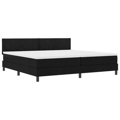 Letto a molle con materasso con led Nero 200 x 200 cm Tessuto | homemem39
