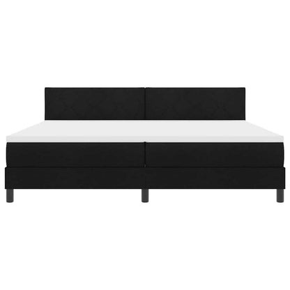 Letto a molle con materasso con led Nero 200 x 200 cm Tessuto | homemem39