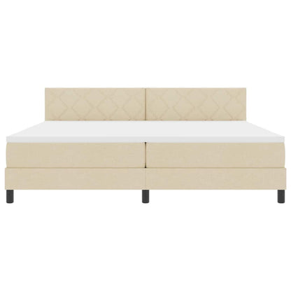 Letto a molle con cuscino Crema 200 x 200 cm Tessuto | homemem39
